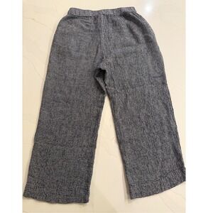 C&C California Women's Cropped Wide Leg Pants Navy White Gingham Size M